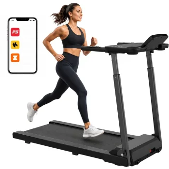 Foldable Electric Treadmill for Home, Bluetooth, 12 km/h, 120 kg, Black