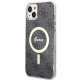 Apple iPhone 14 6.1\" Guess 4G Print MagSafe Case Cover (GUBPP14SH4EACSB) + Charger, Black