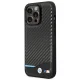 BMW Leather Carbon Case for Apple iPhone 14 Pro, Black