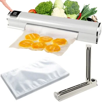 Vakuuminis maisto pakavimo prietaisas su 10 maišelių rinkiniu, 300 W, baltas