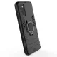 Ring Armor Hybrid Case for Samsung Galaxy A03s (166.5) with Magnetic Ring Holder, Black