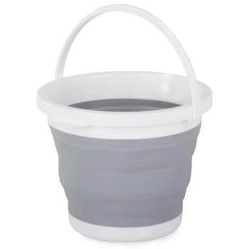 Collapsible Silicone Bucket 5L – Gray-White