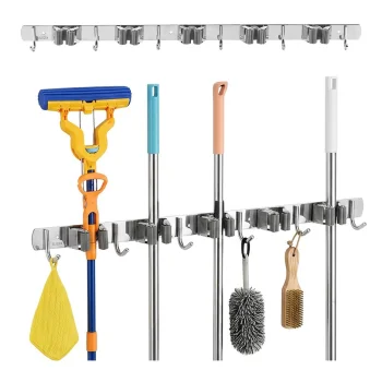 Maclean MC-185 Steel Wall Organizer for Garden Tools & Mops, 60cm