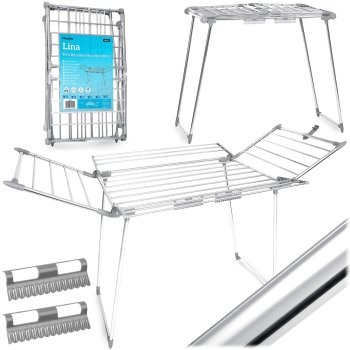 Massido Foldable Clothes Drying Rack Lina, 22 m, Stainless Steel
