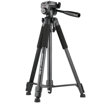 Aluminum Photographic Tripod with Adjustable Base, 57-170cm, Gray