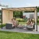 MultiGarden 3x4 m Steel Garden Pergola, Beige