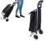 Solid Foldable Shopping Trolley Bag on Wheels Black