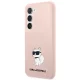 Karl Lagerfeld Liquid Silicone Ikonik Choupette Case for Samsung Galaxy S23+, Pink