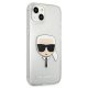 Karl Lagerfeld iPhone 13 mini vāciņš Glitter Karl\'s Head, sudraba