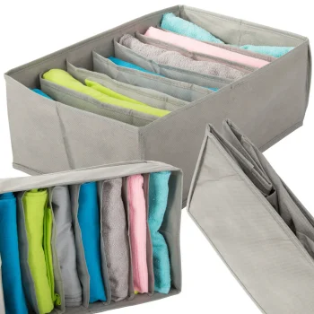 Underwear Drawer Organizer for Bras and Socks, 7 Compartments