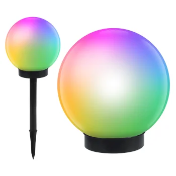GreenBlue GB124 Solar Garden Lamp, Sphere, 20x20x53cm, RGB LED