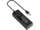 4-Port USB 3.0 Hub Adapter, Black