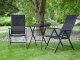MultiGarden Folding Glass Top Garden Table 60x60 cm, Black