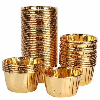 Paper Cupcake Liners 50 pcs, Gold