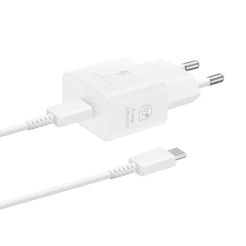 Samsung EP-T2510XWEGEU 25W SFC GaN Wall Charger with USB-C Cable - White