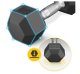 4Fizjo HEX Hexagonal Dumbbell 5 kg, Black