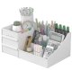 Practical desk organizer with two drawers and compartments