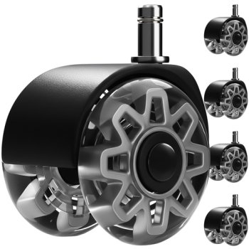 Ruhhy Office Chair Wheels 25280, Set of 5, Safe for All Floors, Grey