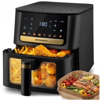 Karšto oro gruzdintuvė Berdsen BD-655 6.5 L 1700 W su kepimo popieriumi, juoda