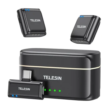Telesin P5-MCP-01 Wireless Lavalier Microphone with Charging Case (USB-C)
