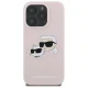 Karl Lagerfeld Silicone Karl & Choupette Head MagSafe Case for iPhone 16 Pro, Pink