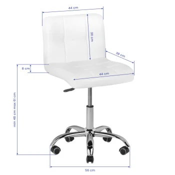 Gabbiano A-5299 Hairdressing Stool with Backrest White