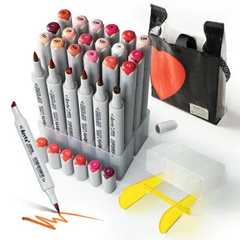 Double-sided Marker Pens Arrtx Oros, 24 Red Tone Shades
