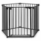 Ecotoys Metal Safety Gate for Children and Pets, 5 Panels, 60 cm, Black
