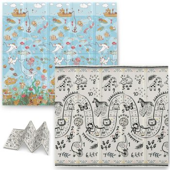 Kids Folding Foam Mat Nukido NK-340, Ocean-safari
