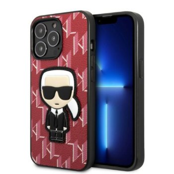 Apple iPhone 13 Pro Max 6.7" Karl Lagerfeld Monogram Ikonik Patch Case Cover (KLHCP13XPMNIKPI), Red