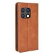OnePlus 10 Pro Vintage Style Magnetic Leather Wallet Case Cover, Brown