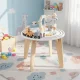 ECOTOYS 5-in-1 Wooden Activity Table for Toddlers with Bead Maze and Mirror