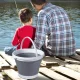Large Foldable Silicone Bucket with Handle 5L Grey-White