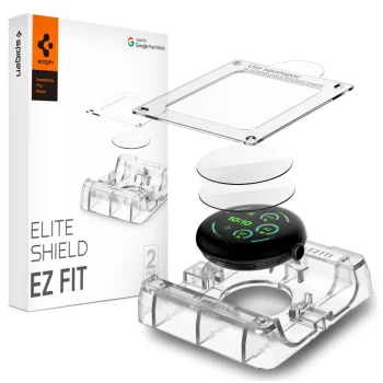 Hidrogelio apsauginė plėvelė Spigen Elite Shield EZ Fit, Google Pixel Watch (45 mm), 2 vnt., skaidri
