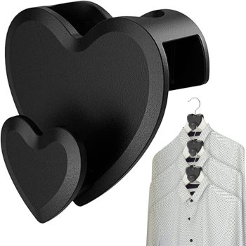 Hanger Connector Hooks for Closet Space Saving, Set of 12, Black