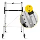 4FIZJO Folding 2-in-1 Aluminium Walking Frame with Wheels, Silver