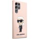 Karl Lagerfeld Samsung Galaxy S23 Ultra Case Liquid Silicone Ikonik Karl, Pink
