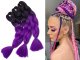 Synthetic Ombre Braiding Hair Extensions, Colorful Violet