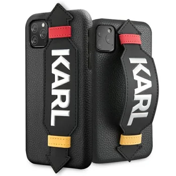 Karl Lagerfeld dėklas iPhone 11 Pro 5.8" su dirželiu, juodas