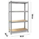 Plonos PL-702 Metal Storage Shelving Unit Set, 2 pcs, 180x90x40 cm, Silver