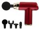 Mini Massage Gun, Portable Deep Tissue Muscle Massager with 4 Heads, Red