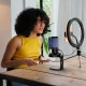 BOYA K9 Wired USB Microphone with RGB Backlight and Stand, Black