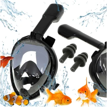 Foldable Full Face Snorkeling Mask L/XL, Black