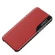 Hurtel Eco Leather View Case Flip Cover for Poco M4 Pro 5G, Red