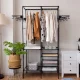 Double Freestanding Clothes Rack with Shelves, 162x36x174 cm