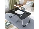 Foldable Laptop Bed Tray Table with Tablet and Cup Holder, Black