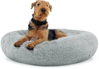 Multistore Plush Bed for Dogs and Cats, 80 cm, Light Grey