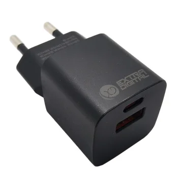 Extra Digital 30W GaN Wall Charger, USB-C & USB-A, Black