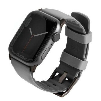 UNIQ pasek Linus Apple Watch Series 4/5/6/7/8/SE/SE2/Ultra 42/44/45mm. Airosoft Silicone chalk grey