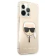 Karl Lagerfeld iPhone 13 / 13 Pro Case Glitter Karl\'s Head, Gold